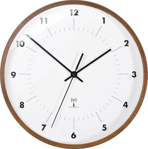 TFA Dostmann 98.1097 Funk Wanduhr 25.5 cm x 50 mm Holz