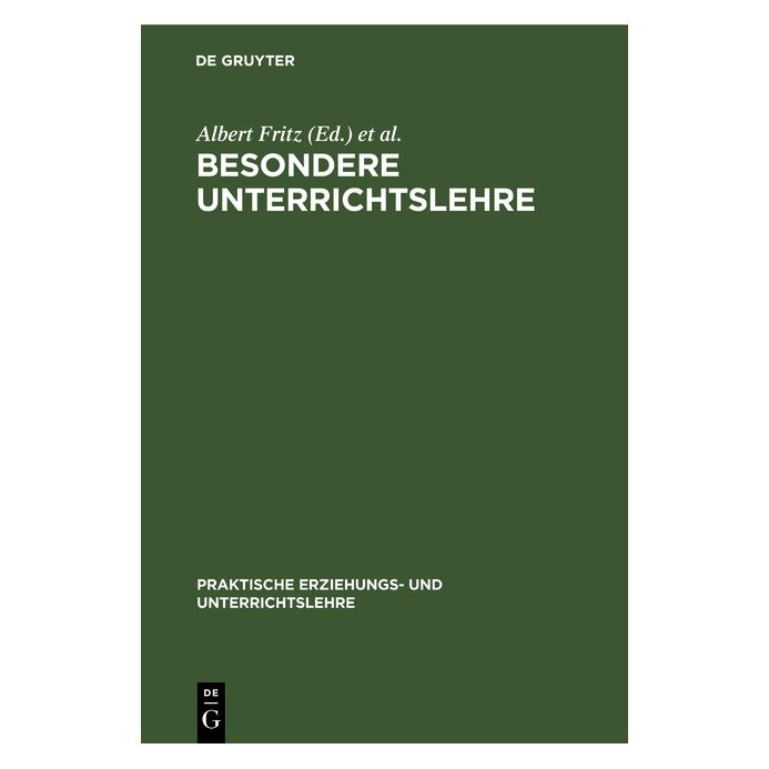 De Gruyter Besondere Unterrichtslehre (Deutsch, Hardcover, Albert Fritz, Karl Böhm) (67826814)