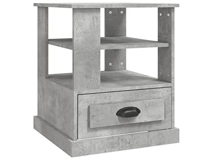 KGHFDVB Beistelltisch Betongrau 50 x 50 x 60 cm Holzwerkstoff Holzwerkstoff mit glatter Oberfläche, Ablagefläche für Zeitschriften und Deko, für Sofa und Wohnzimmer, 50 x 50 x 60 cm