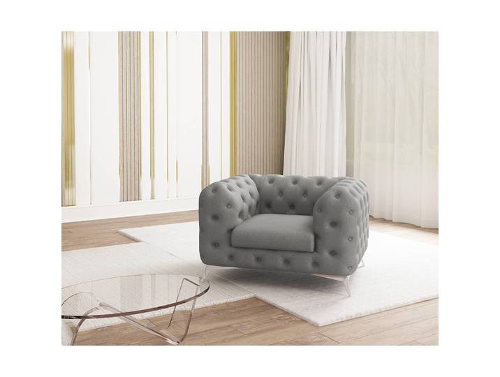 Sessel I Grau Microfaser Enza 125 x 73 x 100cm