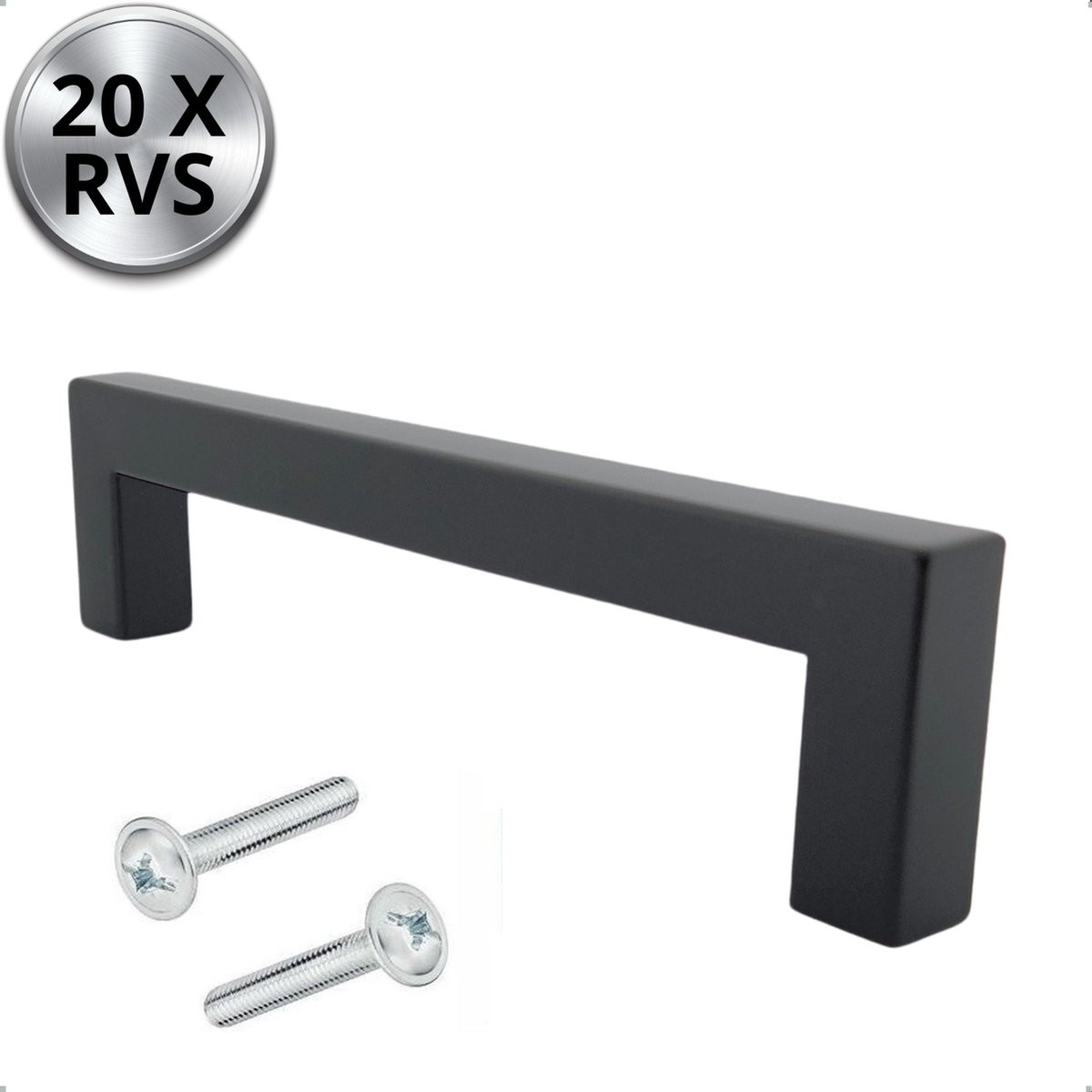 Atlanta RVS Handgrepen Zwart 96 mm - 20 Stuks