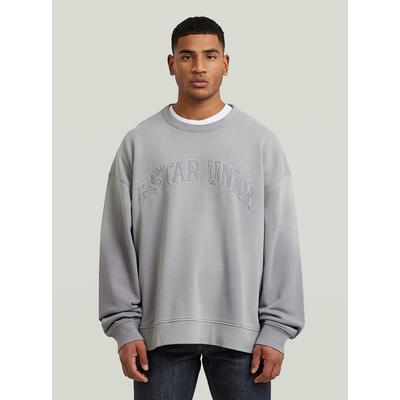 Longpullover G-STAR "Sunfaded Applique Loose Sweatshirt", Herren, Gr. XXL, quicksilber gd, Obermaterial: 100% Baumwolle, Pullover Longpullover