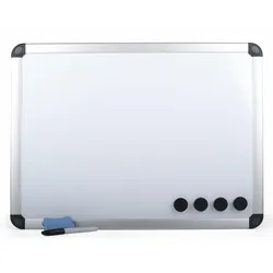 PAVO Whiteboard Magnettafel Memoboard 60 x 45cm inkl. 4 Magnete weiß mit Alurahmen