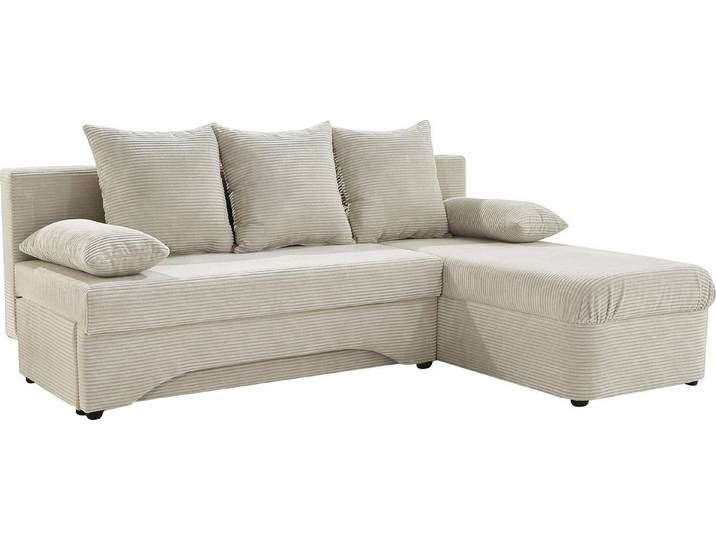 Jockenhöfer Gruppe Ecksofa L-Form, B: 191 cm, auch in Cord, Platzsparendes Schlafsofa & Eckcouch mit Bettkasten & Schlaffunktion