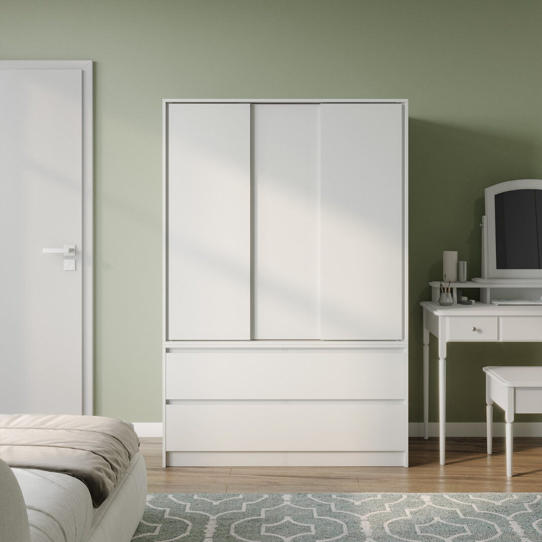 17 Stories Manufactured Wood Wardrobe White 120cm W X 51.5cm D