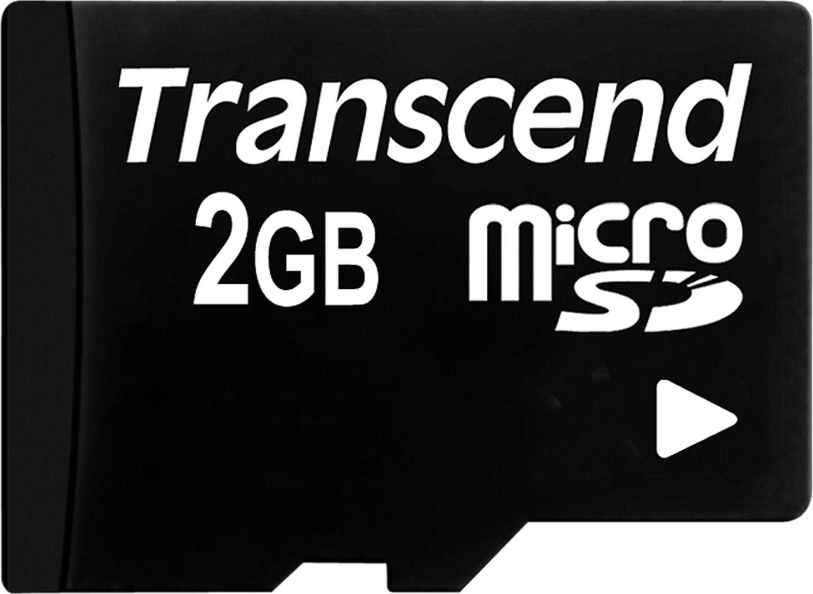 Transcend microSD flashgeheugenkaart met SD-adapter, 2 GB, zwart