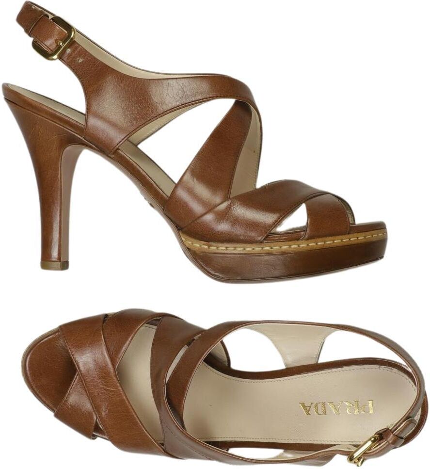 Prada Damen Sandalen, Braun, Gr. EU 39, Leder - Second Hand