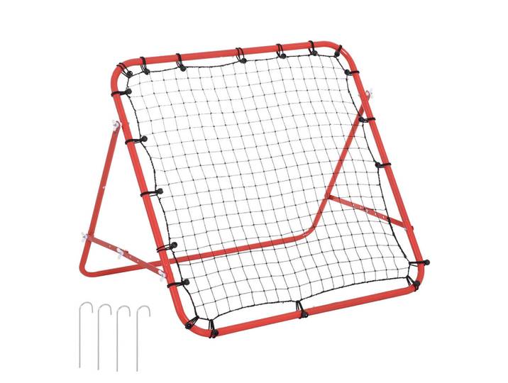 ComfortXL Rebounder De-18596 verstellbarer Winkel mit 20 elastischen Seilen, Rot, Kunststoff, 80x96 cm, Freizeit & Co, Sport & Fitness