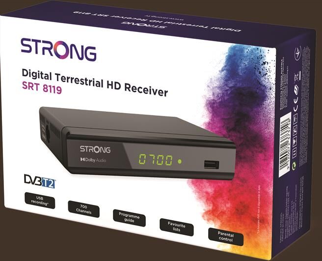 STRONG Decoder Digitale Terrestre T2 Srt8119-nero