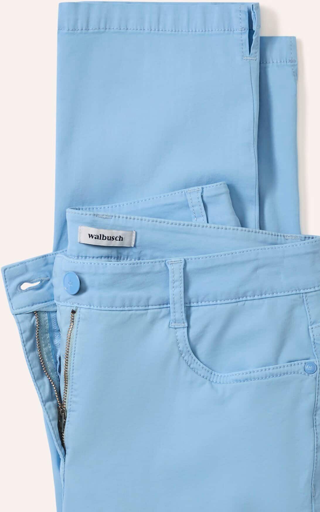 Walbusch Capri aus Baumwollmix, Regular Fit#normale Größen#Kurzgrößen, Farbe Blau, 44, modische Capri-Länge Powerstretch-Qualität Damen