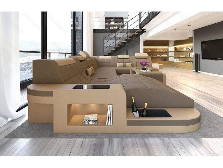 Wohnlandschaft Wave XXL U-Form in Stoff