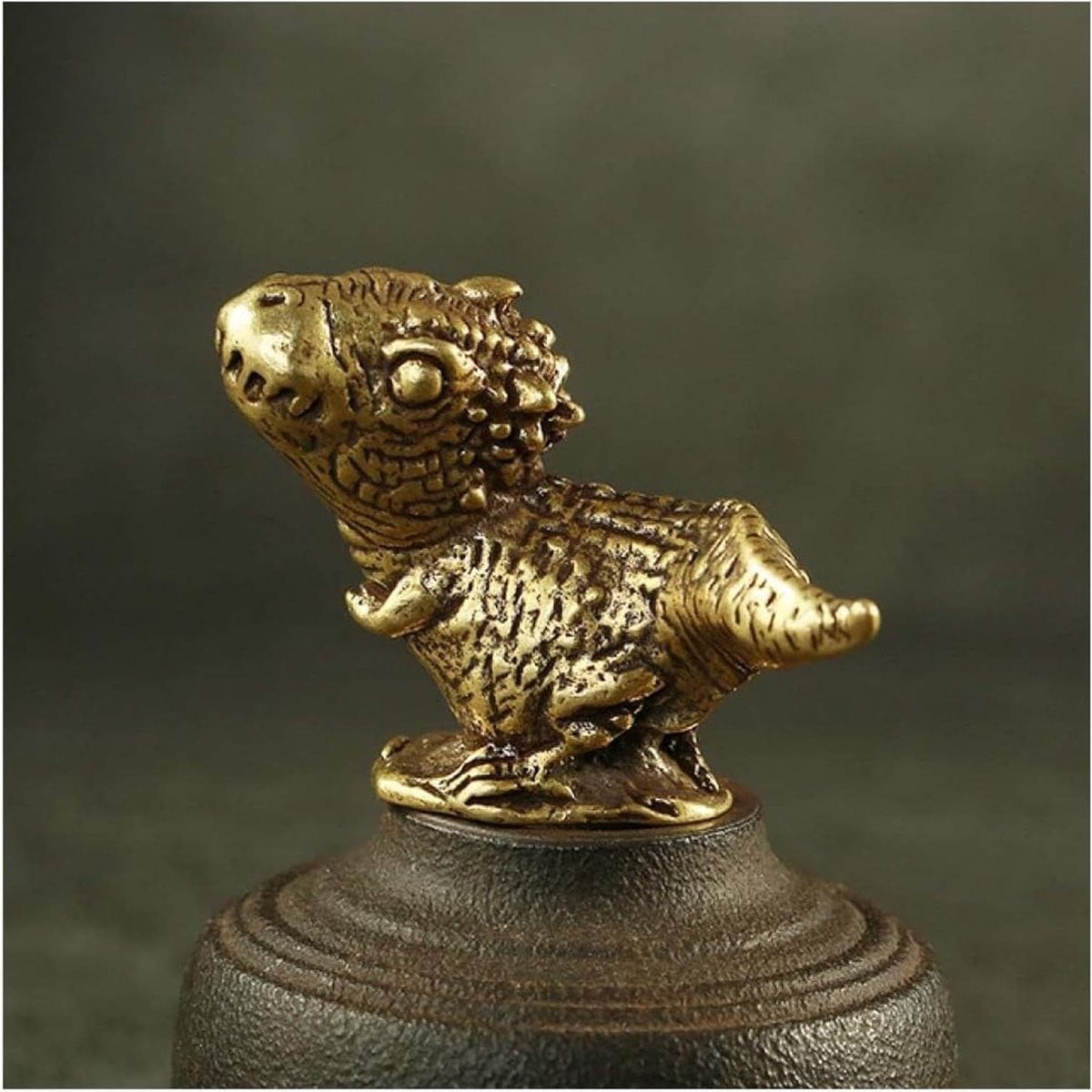 Handgemaakt Messing Dinosaurus Beeldje Tyrannosaurus Figuur Brons voor Bureau Decoratie