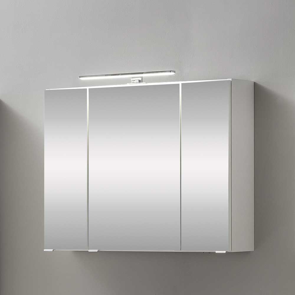 Pharao24.de Badezimmerspiegelschrank in Weiß 80 cm breit