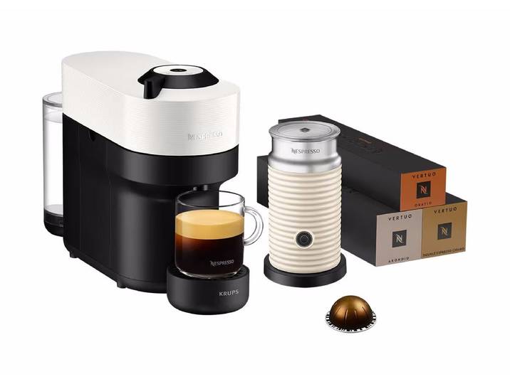 Krups Nespresso Vertuo Essentials White Bundle Kapselmaschine – weiss