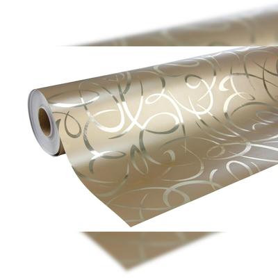 Clairefontaine Geschenkpapier Premium 80g, Rolle 50x0,70m, goldene Arabesken - Gold 211892C