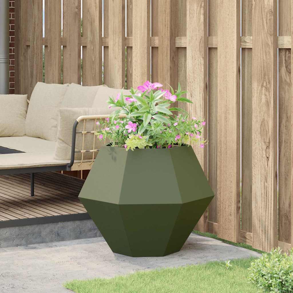 vidaXL Jardinière Vert olive 75 x 75 x 60 cm Acier