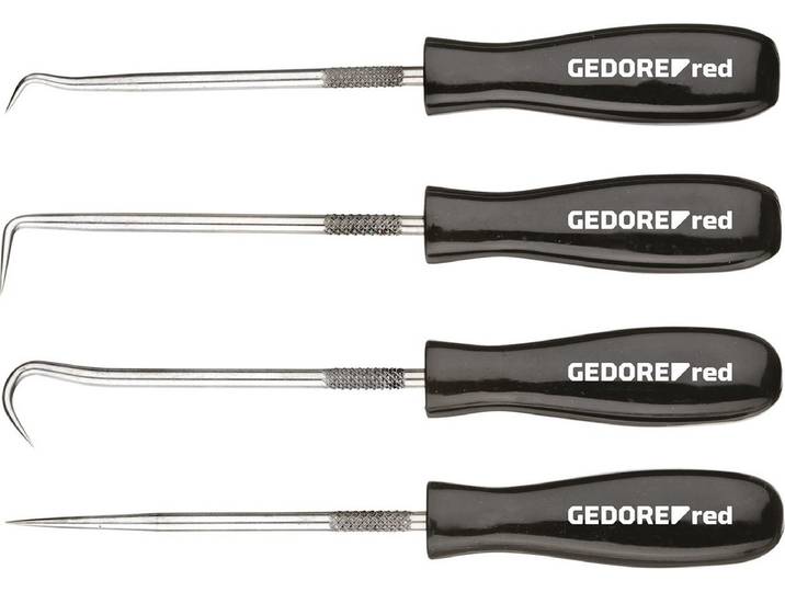 Gedore RED 3301548 Haakset voor O-ringmontage L.135mm 4-delig