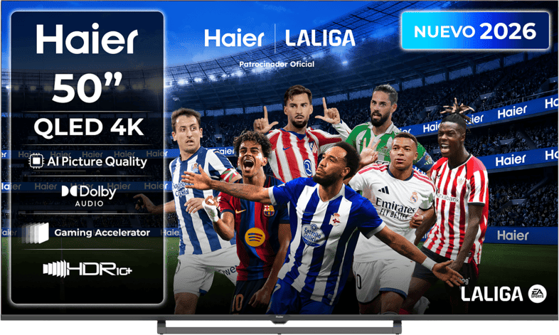 TV QLED 50" - Haier S80G Series H50S80GUX, 4K HDR10, Google TV, AI Picture Quality, Gaming 120Hz, Negro