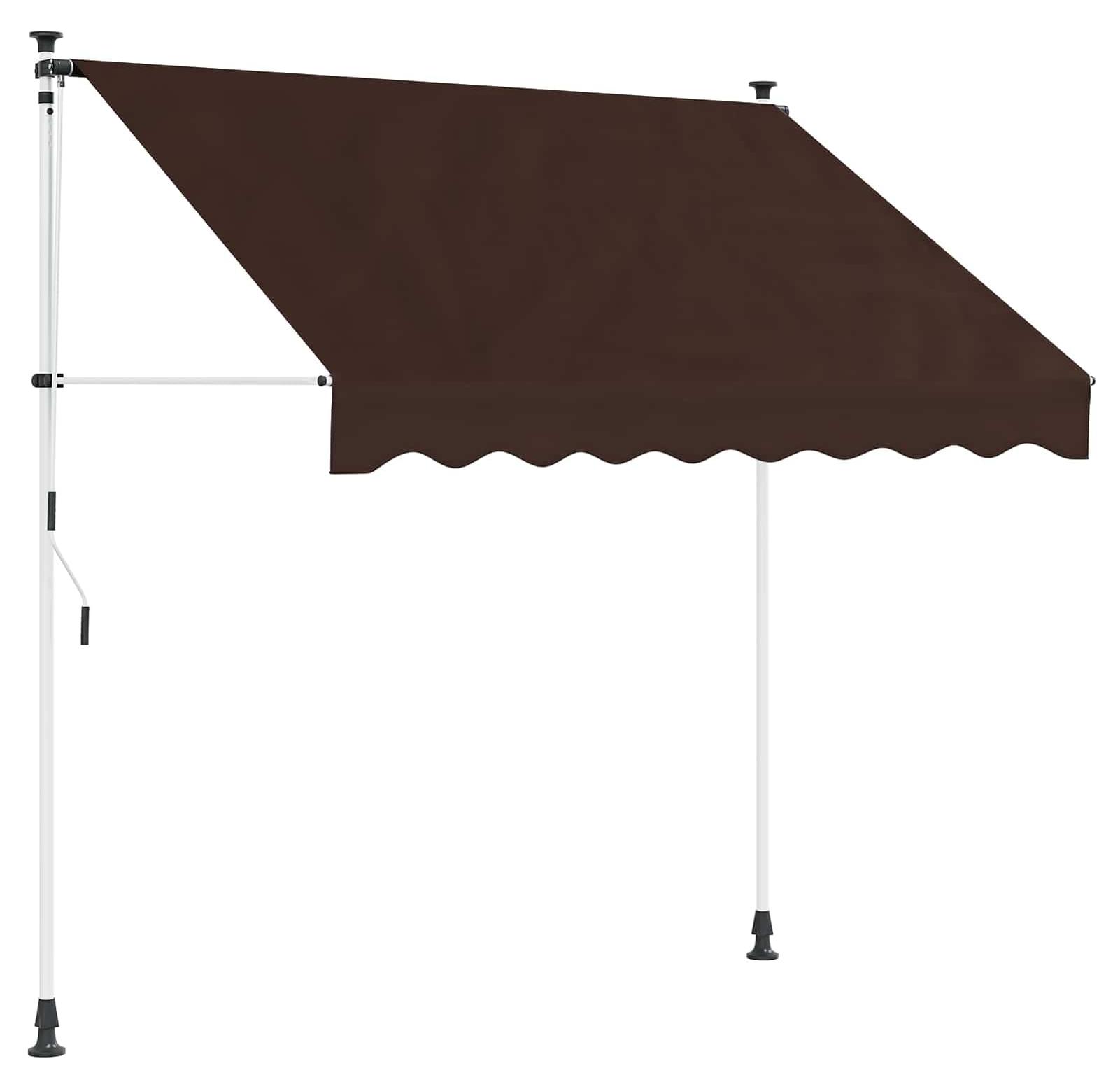 Sonnenschutzrollo, manuell bedienbar - 300 cm Breite - Braun, Polyester mit PolyurethanBeschichtung - Für Balkon, Terrasse, Garten - Außenmarkise