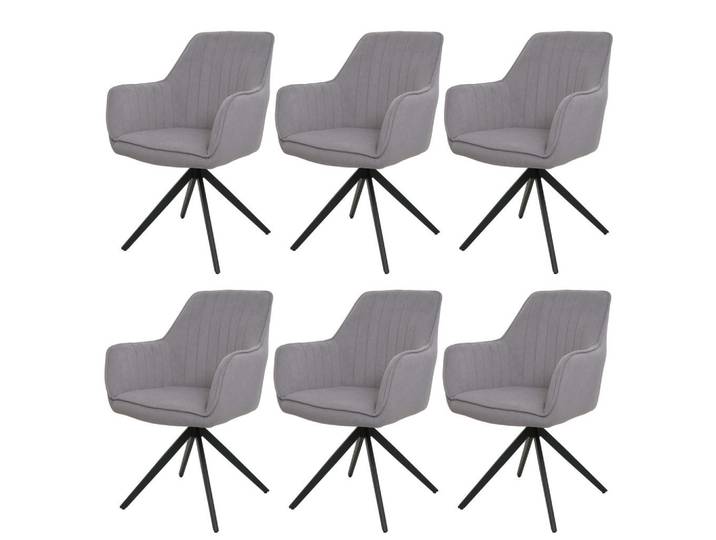 Jamb Esszimmerstuhl Hellgrau 6er-Set, Textil, 58x87x55 cm, Esszimmer, Stuhl