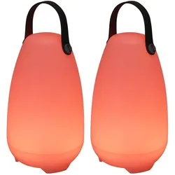 ProGarden, Tischlampe, 2er-Set Akku Tischlampe mit 4 Lichtmodi in weiss & 16 RGB-Farben, 26cm, IP44