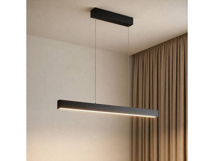 Smarte Hängeleuchte Mylosh Lucande, dimmbar, schwarz, für Wohn- / Esszimmer, Aluminium, Modern