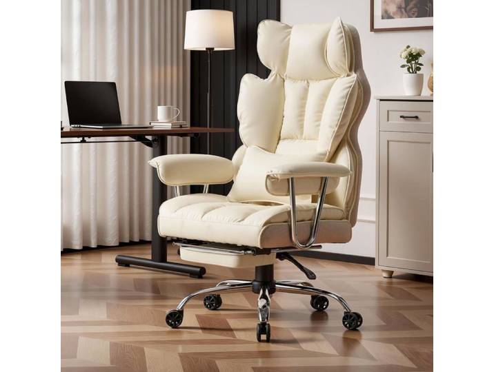Chaise de Bureau Grande Taille Fauteuil Ergonomique en Similicuir PU 200KG Chaise Ordinateur Réglable à Dossier Haut Siège