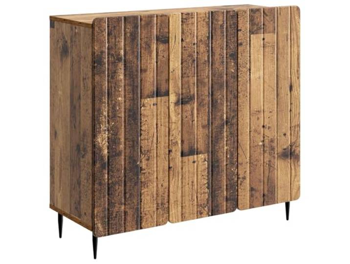 TEKGHUT Sideboard Altholz 89 x 34,5 x 82 cm Holzwerkstoff Holzwerkstoff,Stahlbeine,90°-Pendeltüren,Regale,kompakte Räume,Wohnzimmer,Essbereich,feuchtes Tuch