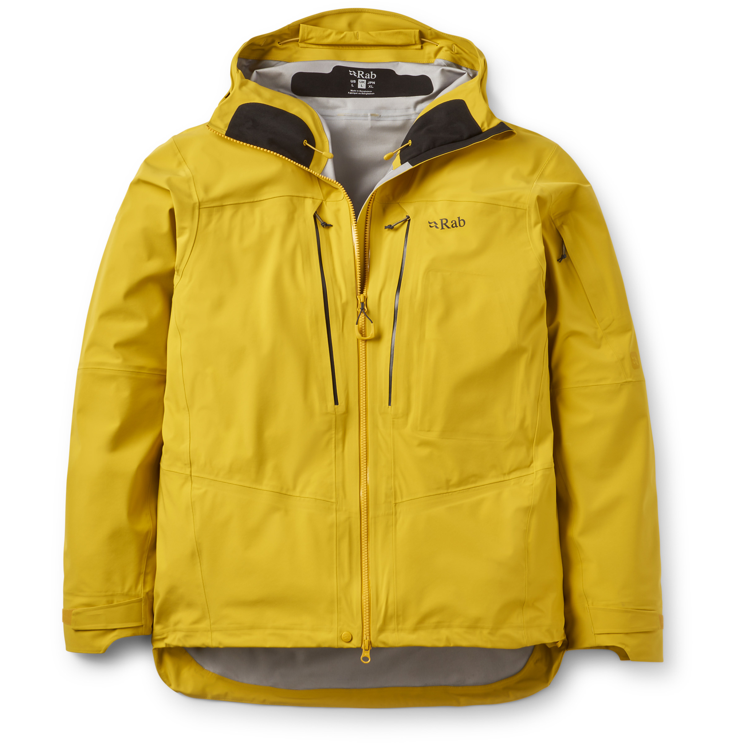 Rab Kinetic Alpine Stretch Herren Regenjacke gelb Größe L Trekking Winddicht Wasserabweisend