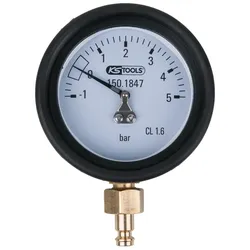 KS Tools Manometer 1,0 - 5,0 bar inkl. Anschlussnippel und Schutzkappe - 150.1847