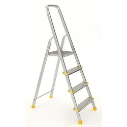 PROREGAL Metal Single Giraffe Einseitige-Aluminium-Bügelleiter | 6 Stufen | 194cm hoch | Leiter, Trittleiter, Stufenleiter, Stehleiter Haushaltsleiter