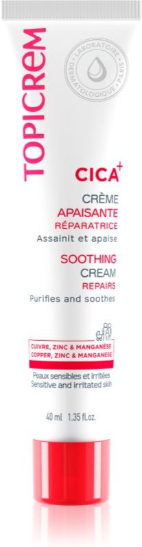 Topicrem CICA Soothing Cream intensive erneuernde Creme Für irritierte Haut 40 ml
