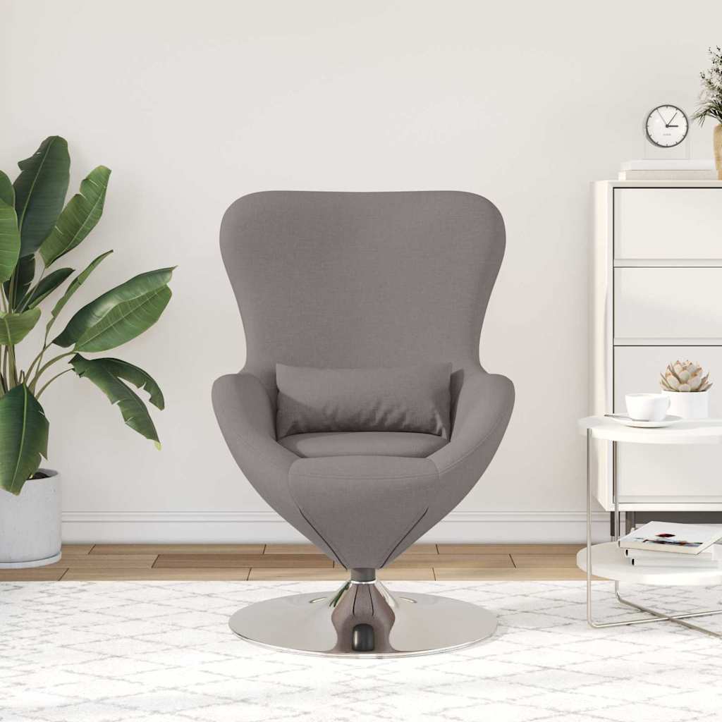 vidaXL Fauteuil œuf Taupe tissu