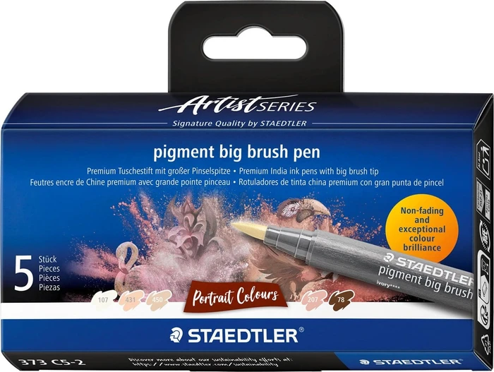 STAEDTLER pigment big brush pen Portrait 5ST