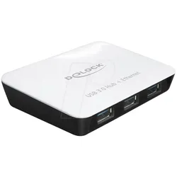 DELOCK 62431 - DELOCK  USB 3.0 3-Port Hub + 1x Gigabit LAN