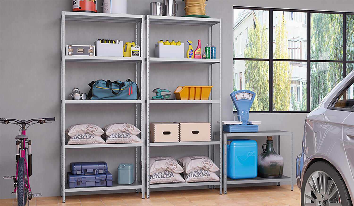 giordanoshop Scaffale in Metallo 5 Ripiani 120x50x195 cm Maciste Zincato...