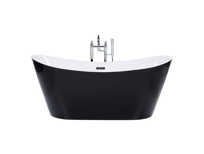 BADEWANNE FREISTEHEND 75x150x72 cm schwarz Antigua