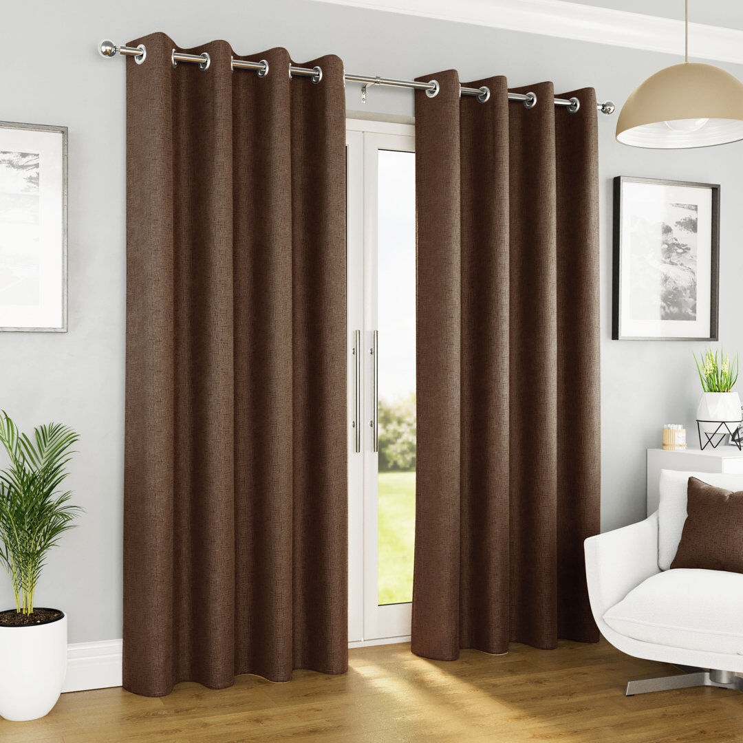 Wayfair Basics™ Biller Eyelet Thermal Light Reducing Curtain Chocolate 229cm Width x 183cm Drop