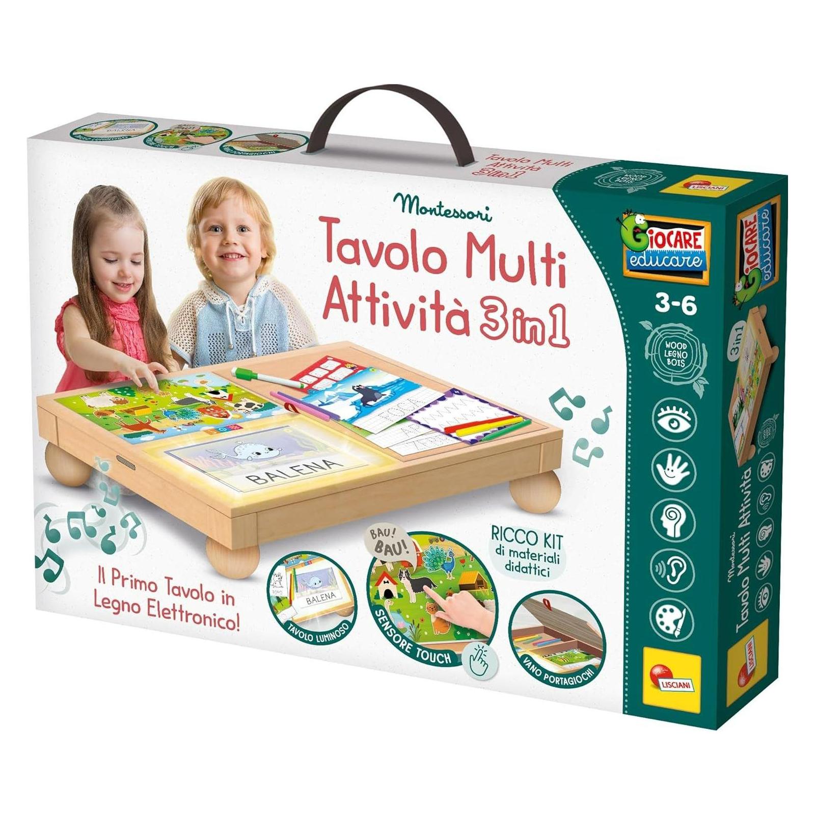 Lisciani Montessori Holz Multi Aktivitätstisch (107407)