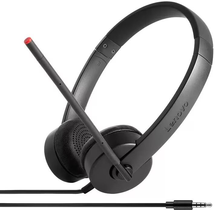 IBM Essential Casque stéréo analogique Jack 3,5 mm Casque stéréo filaire avec connecteur 3,5 mm, microphone à perche réglable et conception