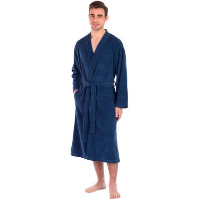 Bademantel FRAMSOHN FROTTIER "Leichter Bademantel Herren" Gr. L, blau (jeansblau), L:120cm, Jersey, Hausmäntel, Bademantel, Besonders leichter Jerseybademantel
