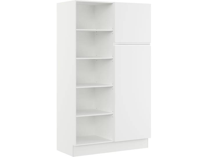 Mehrzweckschrank-Set IMPULS KÜCHEN Warschau , weiß (weiß mit beton, optik natur), B:120cm H:206,2cm T:60cm, Holzwerkstoff, Pulverlack, Kastenmöbel-Sets, Mehrzweckschrank-Set, Vielfältige Varianten verfügbar; kombinierbar mit anderen Artikeln