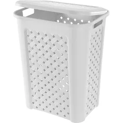 Tontarelli, Wäschekorb, Korb Kleidung 50 l Arianna weiss (50 l)