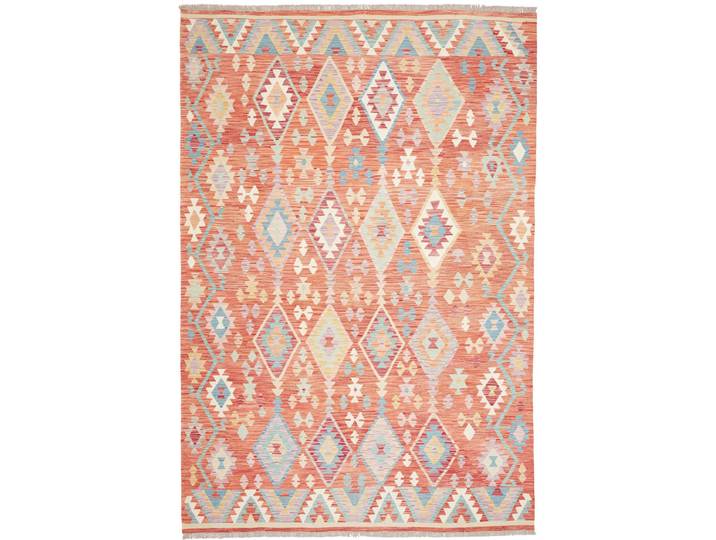 Kelim Afghan Teppich 200x299 Handgewebt Orientteppich Wolle