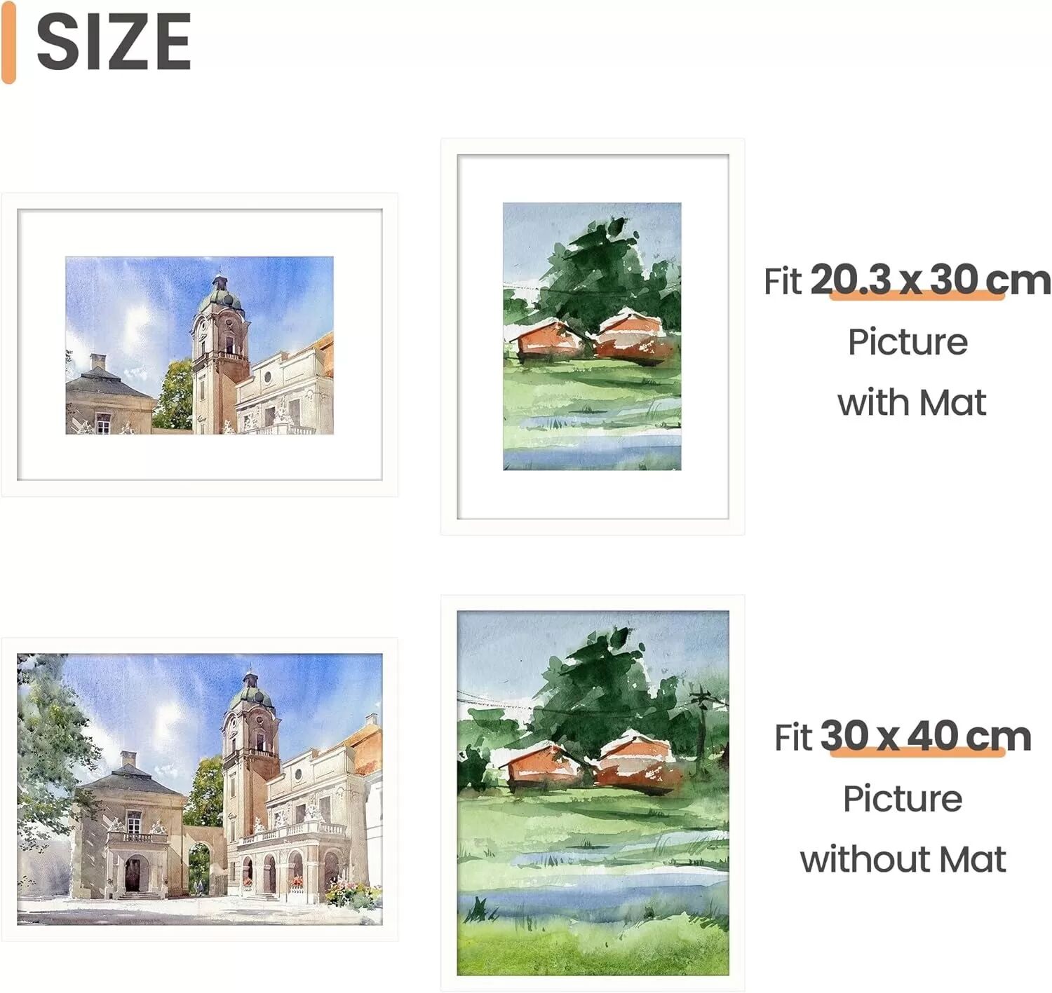 INF Lot de 5 Cadres Photo PVC Blanc 13x18 cm avec Passe-Partout - Pour Photos de Famille, Mariage et Artistiques