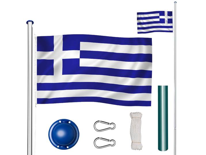 Mât de drapeau en aluminium à hauteur réglable - Grèce