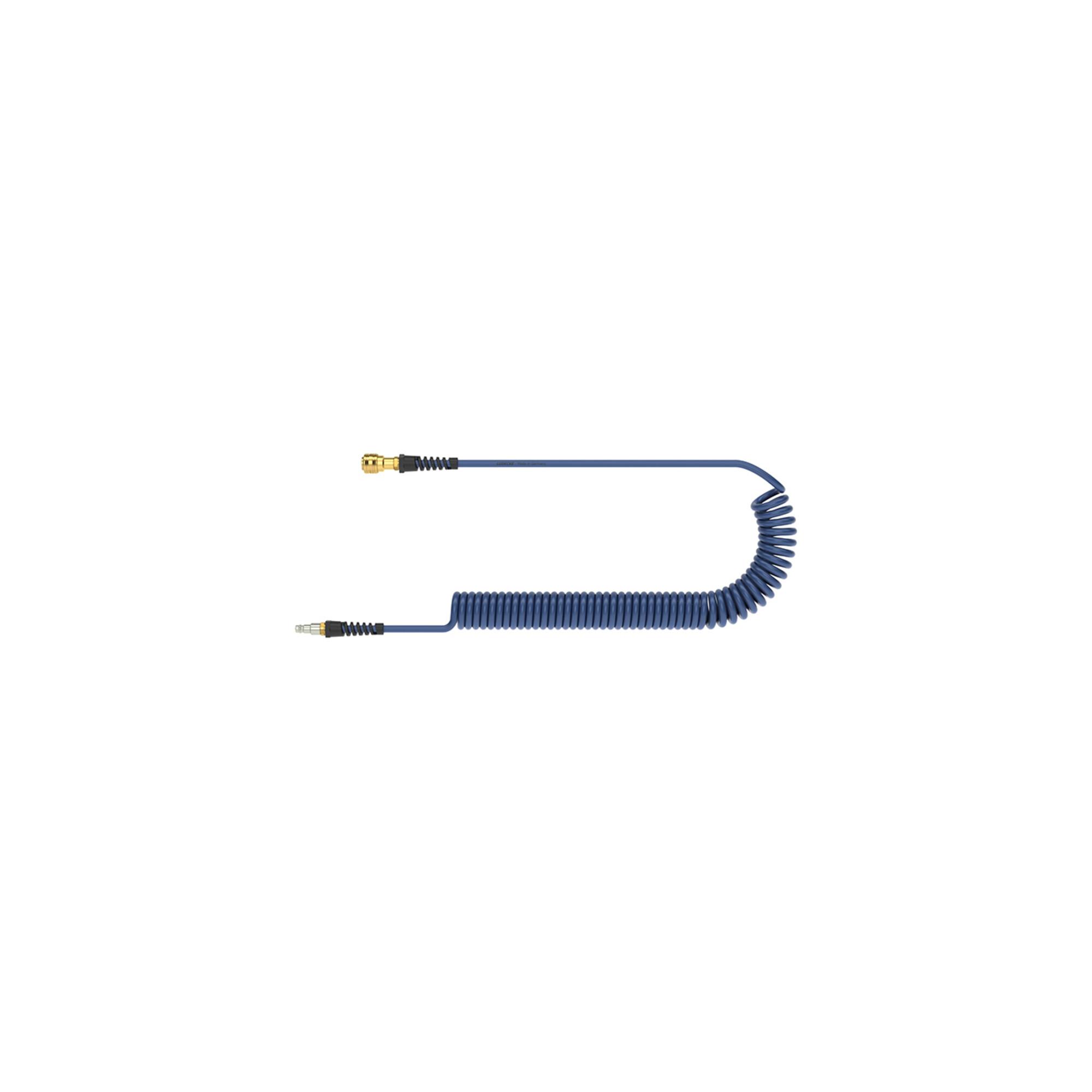Lüdecke Spiralschlauch PU blau, Kupplung u Stecker NW7,2 8x5mm 3m (PUB 583 ES)