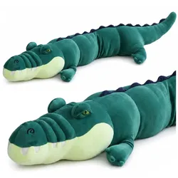 Großes Plüschkrokodil-Maskottchen, Kuscheltier, realistisch, grün, 150 cm