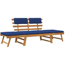 Helloshop26 - Gartenbank 190 cm Terrassenmöbel Outdoor Patio mit Kissen 2-in-1 massives Akazienholz 02_0011598