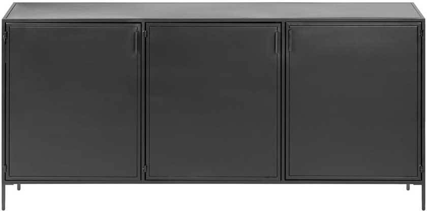 Pharao24.de Schwarzes Sideboard aus Metall Industrie Stil
